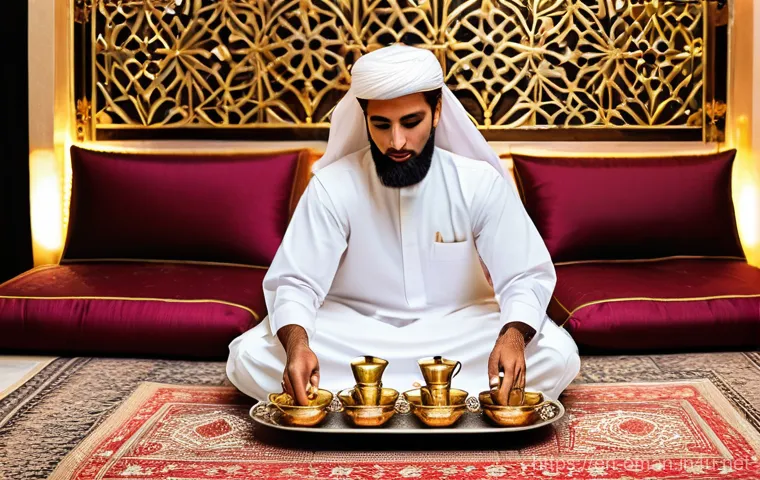 오만의 독특한 식사 예절 - **Communal Omani Dining Experience:** A vibrant image capturing a group of men and women, all modest...